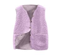 sherpa fleecejacke damen,Fleeceweste Lila Ärmellos Flauschige Teddyfleece Jacke mit Taschen Plüsch Teddy Weste Winter Outdoor Lässige Sherpa Warme Strickweste Kuschelfleece Herbst Pulli Gilet