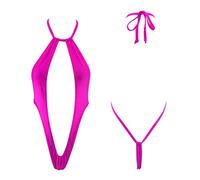 SHERRYLO Micro Bikini Extreme Slingshot G-String Sling Bikinis Slutty Exotic Badeanzug Tanga Badeanzug Dessous für Damen, 1697-Fuchsia B, Einheitsgröße