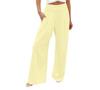 shesuseke Freizeithose Damen Lang Weites Bein - Hoher Taille Cpri Hose Klassischer Schnitt Freizeithose Lose Hose Lang Bein für Frühling und Sommer