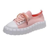 shesuseke Sneaker Damen Dicken Sohle Turnschuhe Outdoor rutschfest Flache Schuhe Freizeit Sneaker Sclupfschuhe Outdoor Leichtgewicht Walkingschuhe Sneakers