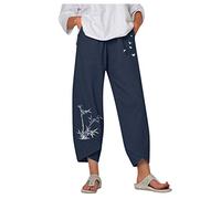 shesuseke Sommerhose Weites Bein Damen - Hoher Taille Cpri Hose Palazzo Hose mit Taschen Freizeithose Loose Fit Jogginghose Gerades Bein für Frühling und Sommer