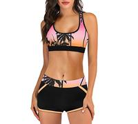 shesuseke Split Digital Beachwear High Set Print Taille Badeanzug Damen Bikini Tankinis Set Super Tank Top