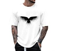shesuseke Sport Tshirt Herren Kurzarm Herren T-Shirt Weiß Rundhals Sommer Kurzarmshirt Oversized Alphabet Print Tshirt Causal Basic Tee Shirt