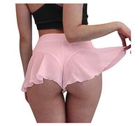 shesuseke Tight Women Pole Dancehose High Ruffle Hosen Bikini-Taillenhose Reell Shorts