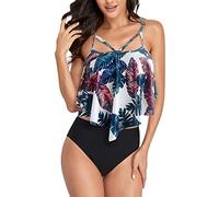 shesuseke Top Volant Bottom mit Bikini Baden Zwei für Frauen für Frauen Stück Anzüge Badeanzug gekräuselte Swimwears Tankinis Set Tank Top Junge 98