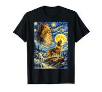 Shetland Sheepdog Starry Night Van Gogh Niedlicher Heulender Hund T-Shirt