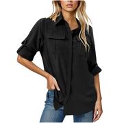 Shffuw Damen Safari Shirts UPF 50 UV Sun Protection Sommer Quick Dry Hemdbluse Long Sleeve Hiking Walking Fishing Casual Outdoor Travel Safari Kleidung Button Down Basic Sport Work Tops with Pockets