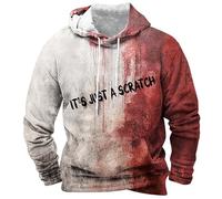 Shffuw Problem Gelöst Hoodie Halloween Kapuzenpullover Herren Pullover Blood Stain Halloween Casual Hoody Männer Blutspritzer Muster Blutiger Kostüm Sweatshirt Entsetzen Bedruckt Freizeit Kapuzenshirt
