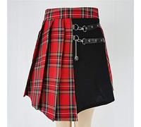 ShFhhwrl Schöner Kilt Rock Gothic Sweet Women Faltenrock Mode Plaid Mini High Waist Chic Rock Casual Damen Plaid Faltenrock S 950