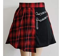 ShFhhwrl Schöner Kilt Rock Gothic Sweet Women Faltenrock Mode Plaid Mini High Waist Chic Rock Casual Damen Plaid Faltenrock 3XL 9