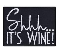 Shh.. it's WINE Aufnäher lustiger Aufbügler Wein Patch Trinker Bügelbilder Frauen Sticker Geschenk für Weinliebhaber DIY Applikation für Jacke/Weste/Jeans/Einkaufstasche 80x60mm