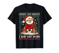 Shiba Inu Christmas Tree Lights Decorations Dog Lover Xmas T-Shirt