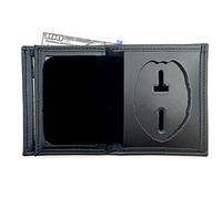 Shield Wallets Police and Security Shield Eagle Cutout #209, Schwarz, Bi Fold Badge Wallet Style 104