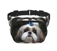 Shih Tzu Hunde-Gürteltasche für Damen, wasserdicht, verstellbar, modisch, lässig, Crossbody-Tasche, Bauchtasche für Laufen, Workout, Wandern, Reisen, Schwarz, Einheitsgröße, Schwarz , Einheitsgröße