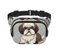 Shih Tzu Hunde-Gürteltasche für Damen, wasserdicht, verstellbar, modisch, lässig, Crossbody-Tasche, Bauchtasche für Laufen, Workout, Wandern, Reisen, Schwarz, Einheitsgröße, Schwarz , Einheitsgröße