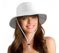 SHINCHIC Wasserdichter Sonnenhut mit LSF 50+, UV-Schutz, verstaubare Krempe, Boonie für Damen und Herren, Sommer, Wandern, Outdoor-Kappe, Weiß, EinheitsgröÃŸe