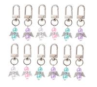 SHINEOFI 12 Stück Charmante Schutzengel Schlüsselanhänger aus Legierung und Abs mit Feiner Verarbeitung und Angenehmem Griff für Taschen und Schlüssel als Kleines Geschenk bei Zufällige