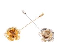 SHINEOFI 2 Stück Vintage Herren Blumen Anstecknadel aus Legierung Vielseitige Metallrose Brosche für Hochzeit und Bankett Sicher Am Revers zu Tragen