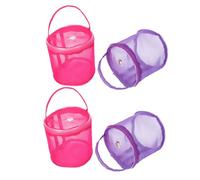 SHINEOFI 4 Stück Aufbewahrungstaschen für Strickgarn Netz Garnbeutel mit Tragegriff 13 X 125cm Atmungsaktiv Robust Tragbar für Häkeln und Nähen