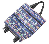 SHINEOFI Faltbarer Einkaufswagen mit Doppelrädern Rollbare Tragetasche aus Canvas und ABS Geräumiger Einkaufstrolley mit Ziehgriff für Lebensmitteleinkauf und Reisen