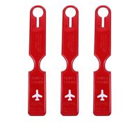 SHINEOFI PVC Gepäckanhänger 3 Stück Kofferanhänger Reisegepäcketikett Namensanhänger für Flughafengepäck Outdoor DIY Koffer Identifikation rot