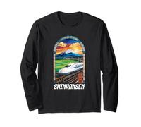 Shinkansen Mount Fuji Japan Travel Japanisches Kanji-Souvenir Langarmshirt