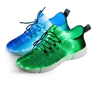 Shinmax LED Schuhe Herren Damen - 7 Farbe USB Aufladen Leuchtend Leichtgewicht Sneaker Turnschuhe - Atmungsaktiv Fiber Optical Schuhe für Weihnachten, Halloween, Partys, Geburtstage,41 EU