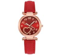 SHINROAD Damenuhr, vielseitig, nützlich, Teenager, Liebesarmbanduhr, rot, Zifferblatt-Stil