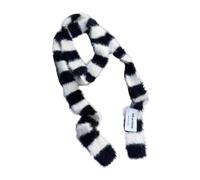 SHINROAD Dünner Schal, Strickschal, Damen, Retro-Stil, gestreift, farbblockiert, 200 cm lang, 5 cm breit, Schwarz , S