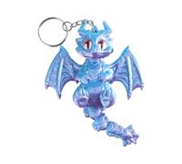 SHINROAD Feine Arbeitskunst Schlüsselbund 3D -Gedruckter Drache mit bewegtem Schwanzflügel -Design -Schlüsselring für Taschen Gepäckschule Schoolbags Auto Innenräume Bunt Fantasie Kreatur Pink Blau