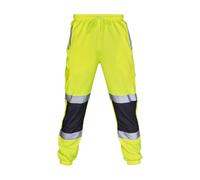 SHINROAD Reflektierende Hose mit Kordelzug, Sicherheitshose, hohe Sichtbarkeit, Arbeitskleidung für Outdoor, Bau, Nachtschicht, Laufen, Radfahren, 360-Grad-Zonen, leuchtend grün, M