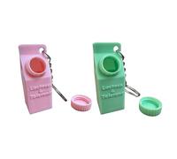 SHINROAD Schlüsselanhänger, Pillenhalter, tragbare Medizinflasche, laktosetolerant, kompaktes Milchbox-Design, Schlüsselanhänger für Reisen, leicht, Grün + Rosa