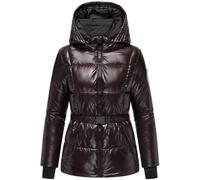 Shiny Winter Steppjacke mit Taillengürtel "Eisglanz 14" Choco XS