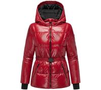 Shiny Winter Steppjacke mit Taillengürtel "Eisglanz 14" Dark Red XS