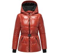 Shiny Winter Steppjacke mit Taillengürtel "Eisglanz 14" Dark Terracotta XL