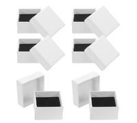SHINYPASING 10 Stück Schmuckkästchen Weiß 5X5X3cm Schmuckbox für Ohrringe Ringe Halsketten Kleine Geschenkboxen mit Deckel für Schmuckaufbewahrung und Einzelhandel