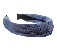 SHINYPASING Jeans Stirnband Damen mit Knoten aus Denim Leichtes Haarband für Alltag Make Up und Party Modisches Kopfschmuck