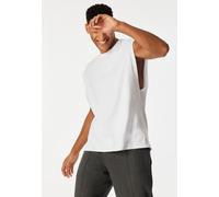 T-Shirt SCHIESSER "SCHIESSER 150 YEARS", Herren, Gr. 56, weiß, Rippware, Obermaterial: 90% Baumwolle, 10% Elasthan, casual, bequem hüftbedeckend, Rundhals, ohne Ärmel weit, Shirts, weite Armauschnitte