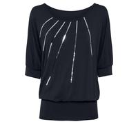 T-Shirt BONPRIX "Shirt aus fließendem Viskose-Mix", Damen, Gr. 52/54 (XXL), schwarz, Obermaterial: 95% Viskose, 5% Elasthan, oversize, Shirts T-Shirt, Oversize-Passform, Halbarm-Design, aus Viskose-Mi