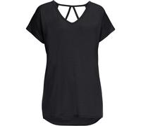 T-Shirt BONPRIX, Damen, Gr. 44/46 (L), schwarz, Obermaterial: 64% Polyester, 32% Viskose, 4% Elasthan, bequem, Shirts T-Shirt, Shirt aus nachhaltiger Visksose (56400762-44) schwarz