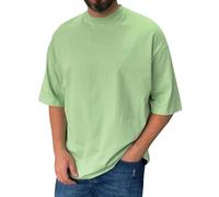 Shirt Batik Sport Tshirts Herren Baseball Shirt Herren Locker Freizeit Tshirt Herren V Ausschnitt Modisches Basic T Shirt Sport Shirt Tshirt Sommer Herren(3-Green,XL)