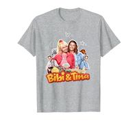 Shirt Bibi & Tina - 'Collage T-Shirt, Herren, Grau Meliert, M