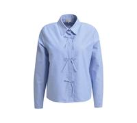 Milano Italy - shirt blouse with deco bow tie placket 1/1 sleeve light blue - Gr. - 34