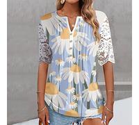 Shirt Damen Elegant Elegantes Blusenshirt Sommer Mode Tshirt Lässiges Lockeres Kurzarm T-Shirt Große Größen V-Ausschnitt Oberteile Sommerbluse Tuniken Aushöhlen Tunika Tops Hemd
