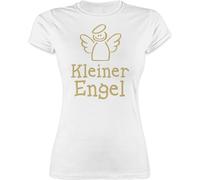 Shirt Damen - Frauen Geschenk - Kleiner Engel - S - Weiß - Tshirt engelchen typisch Frau t-Shirt Funshirt Shirts t-Shirts Baumwolle Tshirts t Shirt. Oberteil für eng