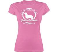 Shirt Damen - Geschenk für Hundebesitzer - Stolze Golden Retriever Mama - M - Rosa - hundemama t-Shirt von einem hundeshirts hundefan mom Tshirt hundeshirt Hundefans Oberteile Hunde sprüche