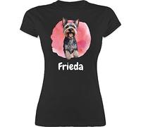 Shirt Damen - Hunde - Yorkshire Terrier - Hundebesitzern Geschenk - XL - Schwarz - Hunde-Shirt Hundebesitzer Tshirt t-Shirt von seinen Hunden Hund Shirts für hundemotiv t Shirt. personalisiertes