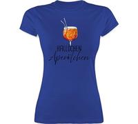 Shirt Damen - Karneval & Fasching - Hallöchen Aperölchen I Aperol Spritz Mädelsabend I Aperol Spritz Geschenk - M - Royalblau - Alkohol Tshirts Faschings Tshirt Karnevals Sauf t-Shirts Funshirts
