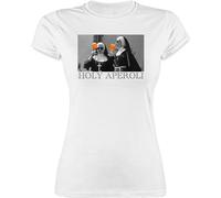 Shirt Damen - Karneval & Fasching - Holy Aperol I Holy Aperoli I Holy Spritz Mädelsabend I Ladies Night - S - Weiß - t nonnen Faschings Tshirt Karnevals Spruch+Fasching Tshirts Faschings-t-Shirt