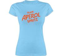 Shirt Damen - Karneval & Fasching - Team Aperol Spritz JGA I Mädelsabend Spritztour Aperol Geschenk - L - Hellblau - Team-aperol-Spritz-t-Shirt Faschings Tshirt Karnevals apperol t-Shirts